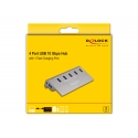 DeLOCK 64182 interfeisa centrmezgls USB 3.2 Gen 2 (3.1 Gen 2) Type-A 10 Mbit/s Pelēks DeLOCK 64182 interfeisa centrmezgls USB 3.2 Gen 2 (3.1 Gen 2) Type-A 10 Mbit/s Pelēks