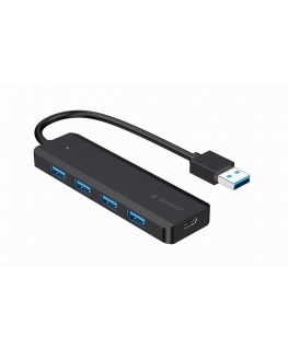 Gembird UHB-U3P4P-02 keskitin USB 3.2 Gen 1 (3.1 Gen 1) Type-A 5000 Mbit/s musta