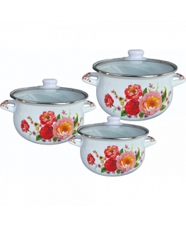 High-quality durable enamel coated steel casserole set, 5R54518