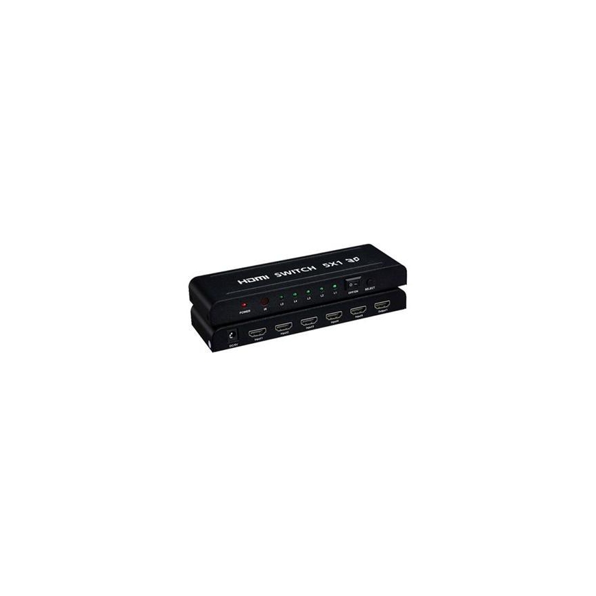 PREMIUMCORD HDMI switch 5:1 metal with remote control and power adapter