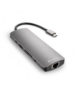Sharkoon USB 3.0 Type C Combo Adapter интерфейсная карта/адаптер HDMI, RJ-45, USB 3.2 Gen 1 (3.1 Gen 1)