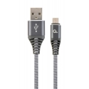 Gembird CC-USB2B-AMMBM-1M-WB2 USB кабель USB 2.0 Micro-USB B USB A Серый, Белый