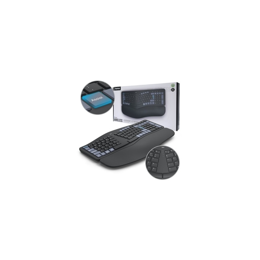 Hama Klaviatūra Hama ergonomiskā WK-900 melna