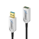 FiberX FX-I650-010 USB kabelis USB 3.2 Gen 1 (3.1 Gen 1) 10 m USB A Juoda, Sidabras