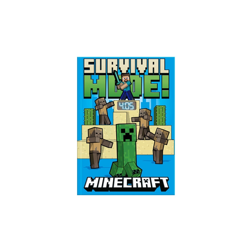 Laste litsentsiga Minecrafti märkmik koos LED-kellaga