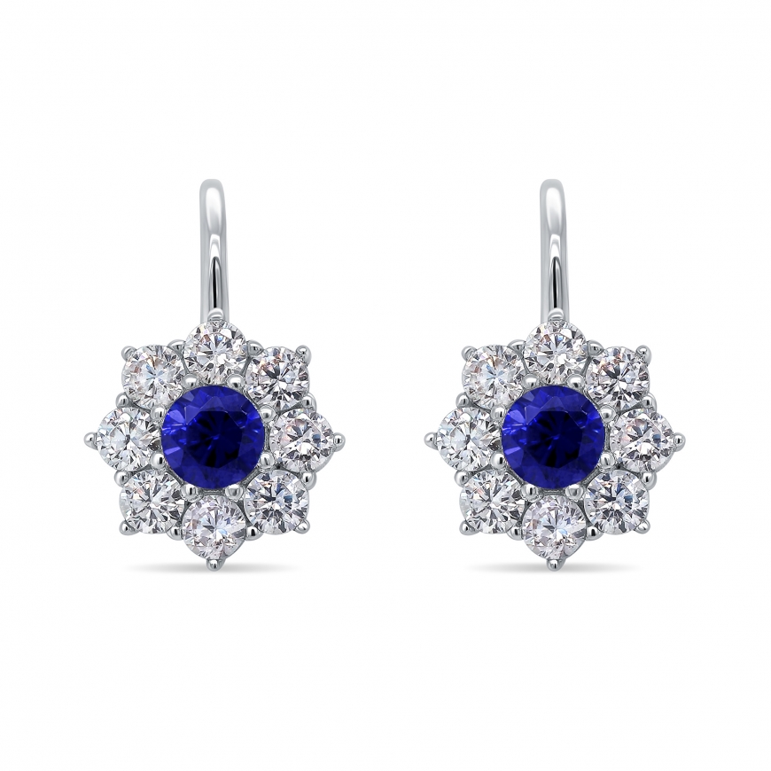 Brilio Silver Brilio Sidabrinis Silver earrings with clear and blue zircons EA119WB