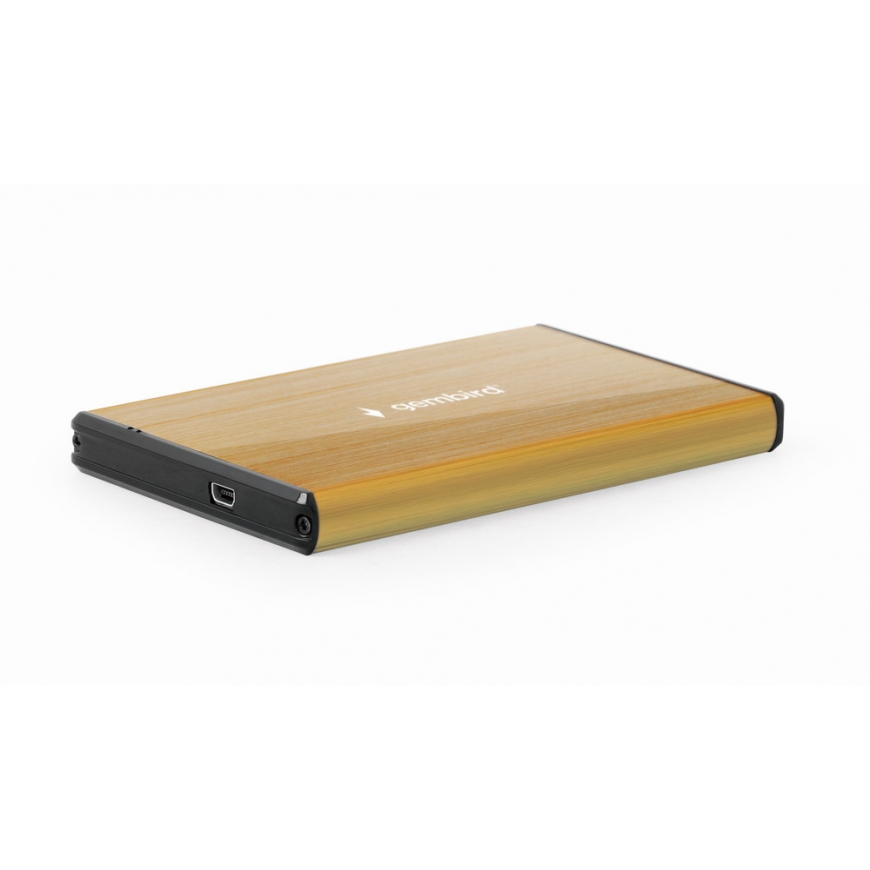 Gembird EE2-U3S-3-GL saugojimo diskų korpusas HDD korpusas Auksas 2.5"