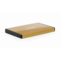 Gembird EE2-U3S-3-GL tallennusaseman kotelo HDD-kotelo Kulta 2.5"