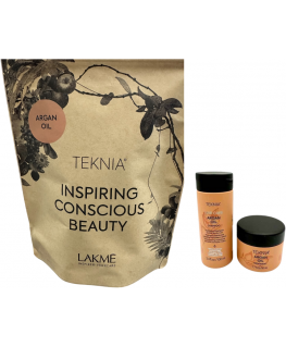 Lakme Teknia Argan Oil Matkakokoelma – kosteuttava, arganöljy hiustenhoitosetti matkalle, 100 ml + 50 ml