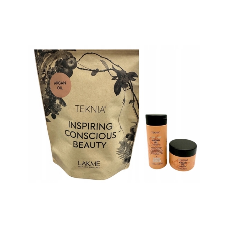 Lakme Teknia Argan Oil kelioninis rinkinys – drėkinantis argano aliejaus plaukų rinkinys kelionėms, 100 ml + 50 ml – 2