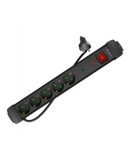 Lanberg SP1-05F-0300-BK удлинитель 3 m 5 розетка(и) Для помещений Черный