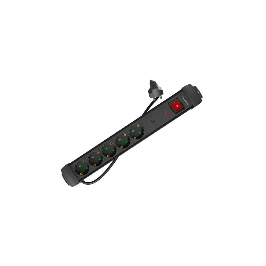 Lanberg SP1-05F-0300-BK удлинитель 3 m 5 розетка(и) Для помещений Черный