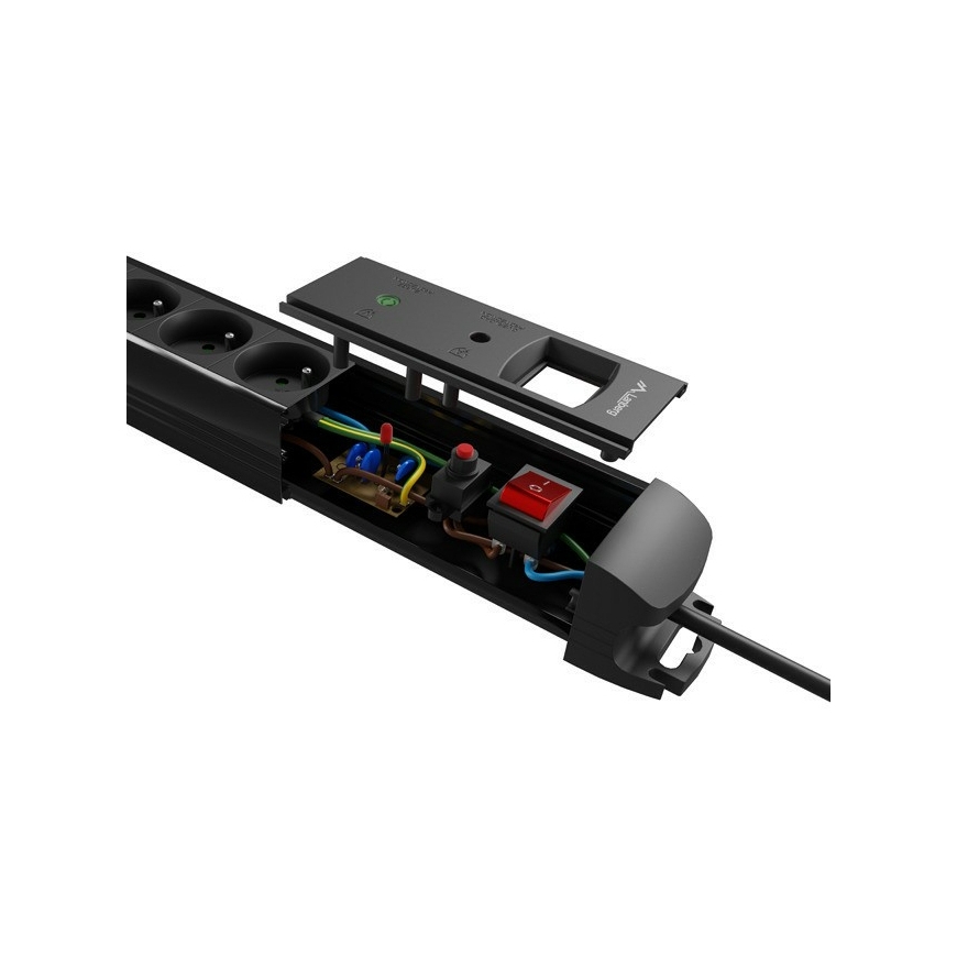 Lanberg SP1-05F-0300-BK удлинитель 3 m 5 розетка(и) Для помещений Черный – 4