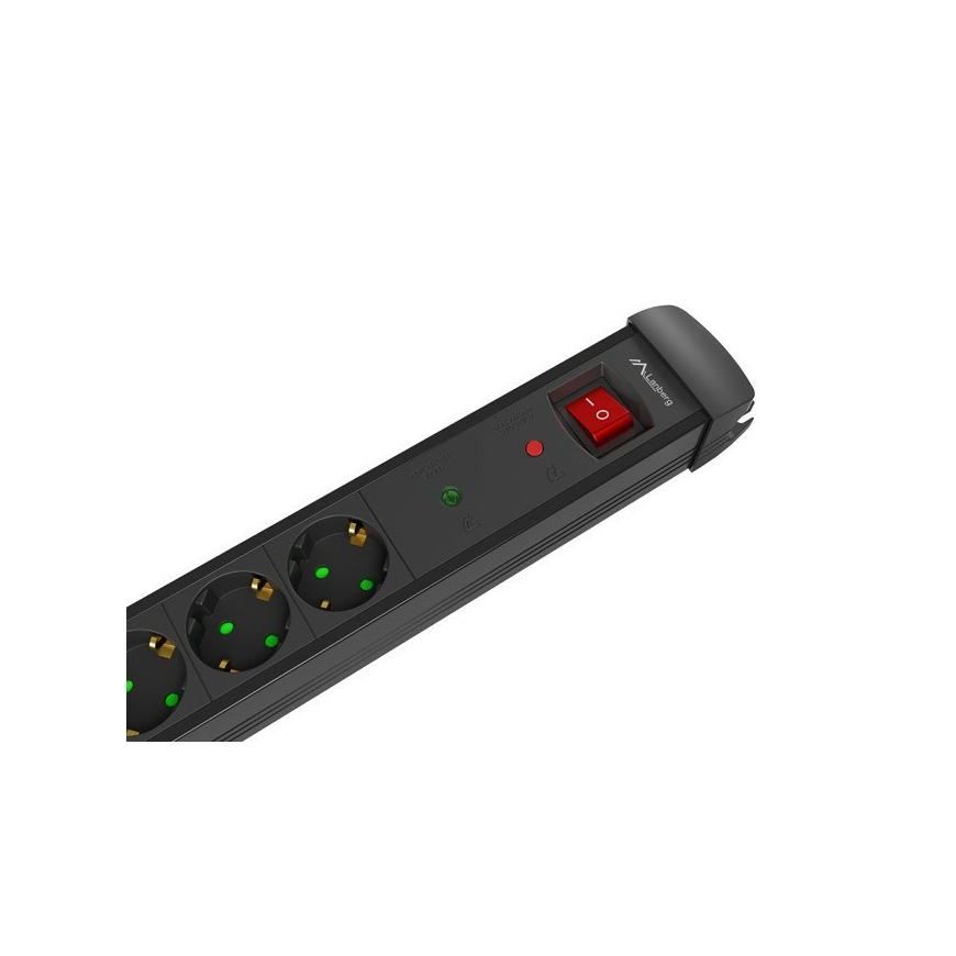 Lanberg SP1-05F-0300-BK удлинитель 3 m 5 розетка(и) Для помещений Черный – 5