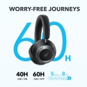 Soundcore Space One Pro Laisvų rankų įranga Bevielis Su lankeliu Skambučiai / muzika Bluetooth Juoda