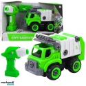 Lean Toys Garbage Truck Remote Control RC Screwdriver Green 2in1