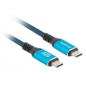 Lanberg CA-CMCM-45CU-0015-BK USB-kaapeli USB 3.2 Gen 2 (3.1 Gen 2) 1,5 m USB C musta, Sininen