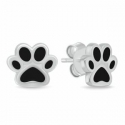 Brilio Silver Cute silver earrings Black paw EA1213WBC Brilio Silver Cute silver earrings Black paw EA1213WBC
