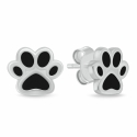 Brilio Silver Cute silver earrings Black paw EA1213WBC Brilio Silver Cute silver earrings Black paw EA1213WBC