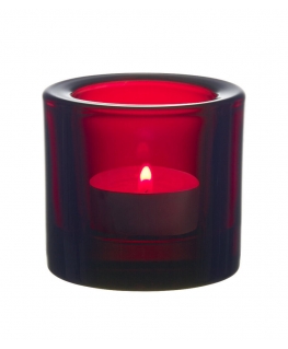 Iittala Valkea candle holder 60mm cranberry red