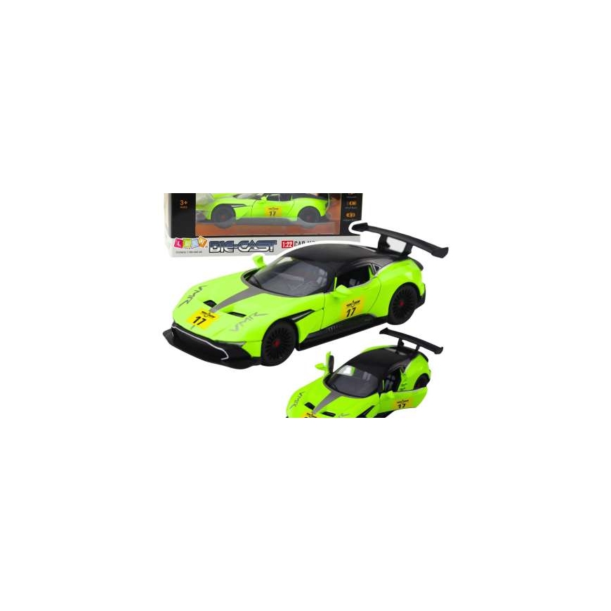 Lean Toys Sporta Auto Ar Pull-Back Piedziņu Gaismas Skaņas Zaļš 1:22 – 2
