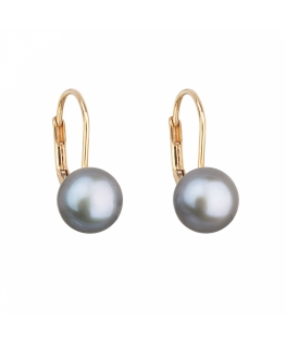 Серебристые овальные серьги Evolution Group с кристаллами Swarovski 31276.5 в синем оттенке