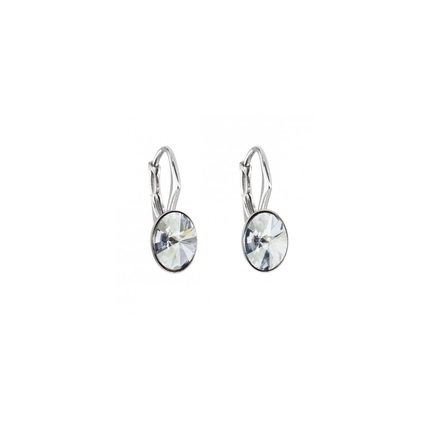Evolution Group Sidabrinis soikeat korvakorut Swarovski-kristalleilla 31276.5 sinisessä sävyssä – 2