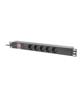 Lanberg PDU-05F-0200-BK tehonjakeluyksikkö 5 AC-pistorasia(a) 1U musta