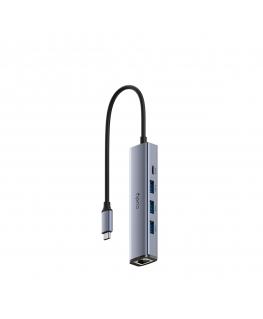 Cudy UH605 хаб-разветвитель USB 3.2 Gen 1 (3.1 Gen 1) Type-C 5000 Мбит/с Серый, Серебристый