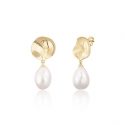 Jwl Luxury Pearls Красивые позолоченные серьги с настоящими барочными жемчугами JL0724