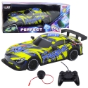 Lean Toys Etäohjattava kilpa-auto valaistuksella, keltainen Lean Toys Etäohjattava kilpa-auto valaistuksella, keltainen
