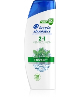 Head&Shoulders 2in1 Menthol Fresh šampoon ja konditsioneer (šampoon ja konditsioneer kõõma vastu)