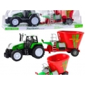 Lean Toys Žalias traktorius su priekaba ir pašarų maišytuvu