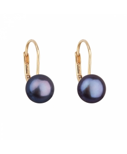 Evolution Group spīdīgas ovālas auskaru ar Swarovski kristāliem 31276.3 grafīta krāsā