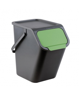 Roska-astia BINI, 25 l, musta, vihreä