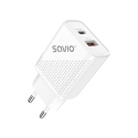 Savio LA-04 USB Type A & Type C Quick Charge Power Delivery 3.0 Indoor Älypuhelin, Tabletti Valkoine Savio LA-04 USB Type A & Type C Quick Charge Power Delivery 3.0 Indoor Älypuhelin, Tabletti Valkoine