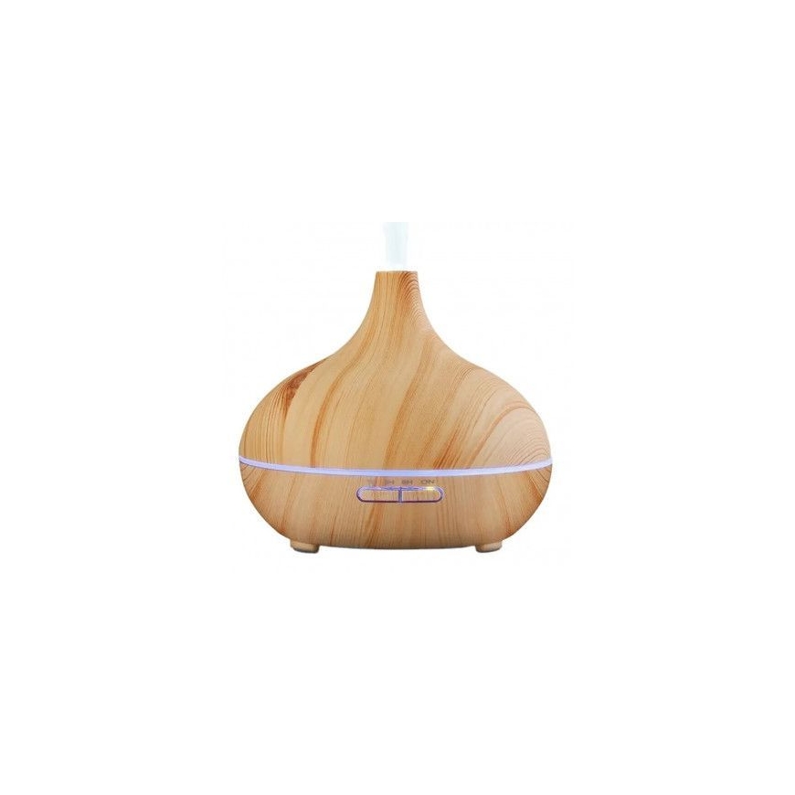 D1 3in1 Aroomi Difuusor - Niisutaja - 10W Öö atmosfäärilamp 17cm / 500ml Heledast puidust