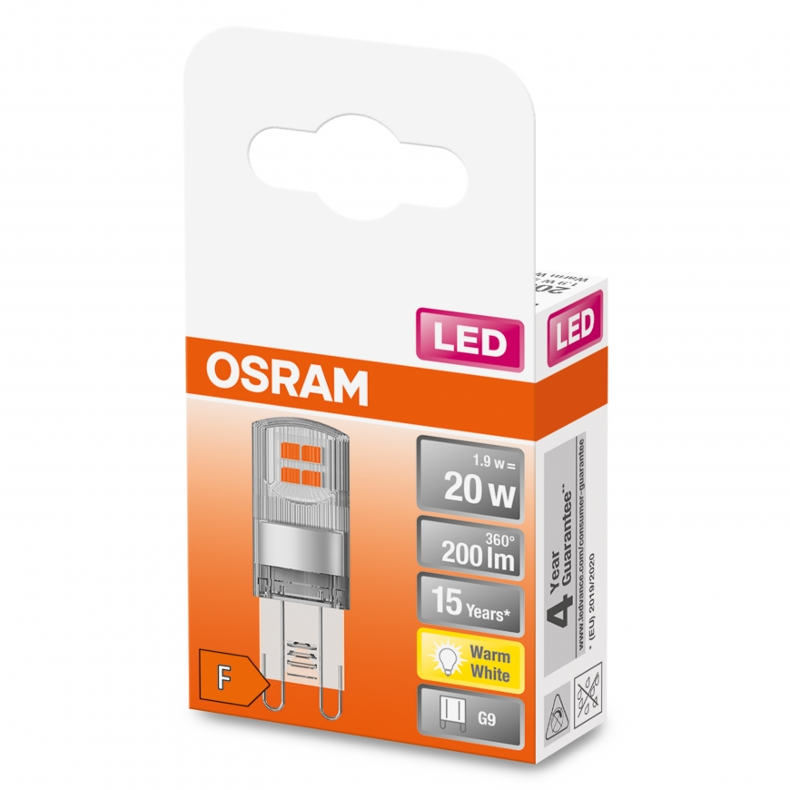 Osram STAR LED lemputė Šiltai balta 2700 K 1,9 W G9 F – 5