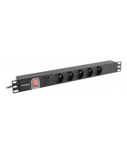 Lanberg PDU-05E-0200-BK power distribution unit (PDU) 5 AC outlet(s) 1U Black