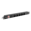Lanberg PDU-05E-0200-BK power distribution unit (PDU) 5 AC outlet(s) 1U Black Lanberg PDU-05E-0200-BK power distribution unit (PDU) 5 AC outlet(s) 1U Black
