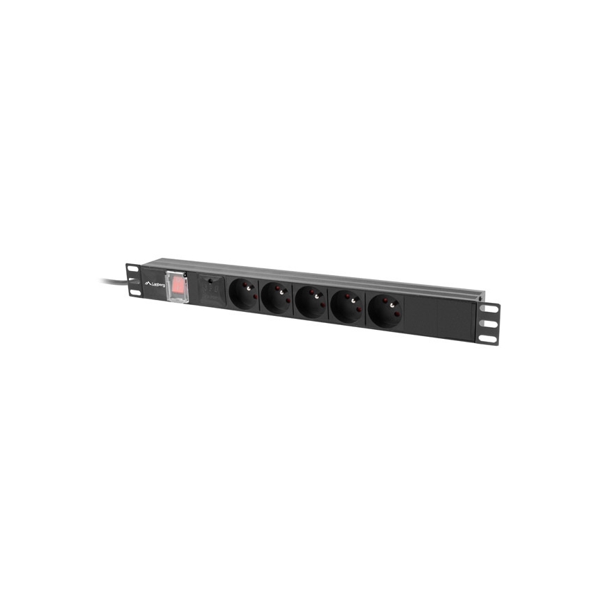 Lanberg PDU-05E-0200-BK tehonjakeluyksikkö 5 AC-pistorasia(a) 1U musta – 2