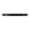 Lanberg PDU-05E-0200-BK toitejaotuskomponent (PDU) 5 vahelduvvoolu kontakt 1U Must Lanberg PDU-05E-0200-BK toitejaotuskomponent (PDU) 5 vahelduvvoolu kontakt 1U Must
