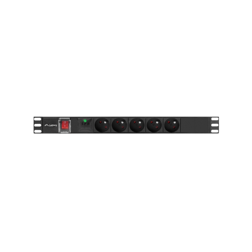 Lanberg PDU-05E-0200-BK tehonjakeluyksikkö 5 AC-pistorasia(a) 1U musta – 5