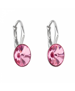 Серьги в форме овала розового цвета с кристаллами Swarovski Evolution Group 31276.3