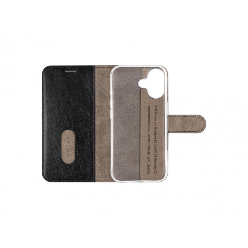 Dēklis FIXED Opus grāmatu tipa maciņš Apple iPhone 17, melns