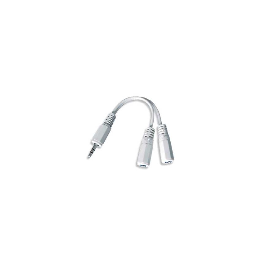 Gembird 10cm, 3.5mm/2x3.5mm, M/F audiokaabel 0,1 m Valge – 2