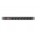 Lanberg PDU-07F-0200-IEC-BK maitinimo paskirstymo įrenginys 7 AC išvestis(ys / čių) 1U Juoda