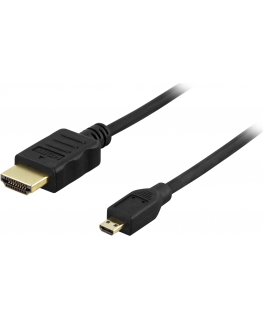 Deltaco HDMI-1023 HDMI-kaabel 2 m HDMI tüüp D (Micro) HDMI tüüp A (Standard) Must
