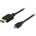 Deltaco HDMI-1023 HDMI кабель 2 m HDMI Тип D (Микро) HDMI Тип A (Стандарт) Черный