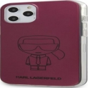 Apple iPhone 12/12 Pro 6.1'' PC/TPU Metallic Iconic Outline Cover Dark Pink